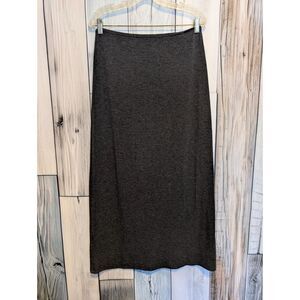 Dakini Charcoal Gray Maxi Length Cotton Knit Skirt Size Medium Minimalist Casual